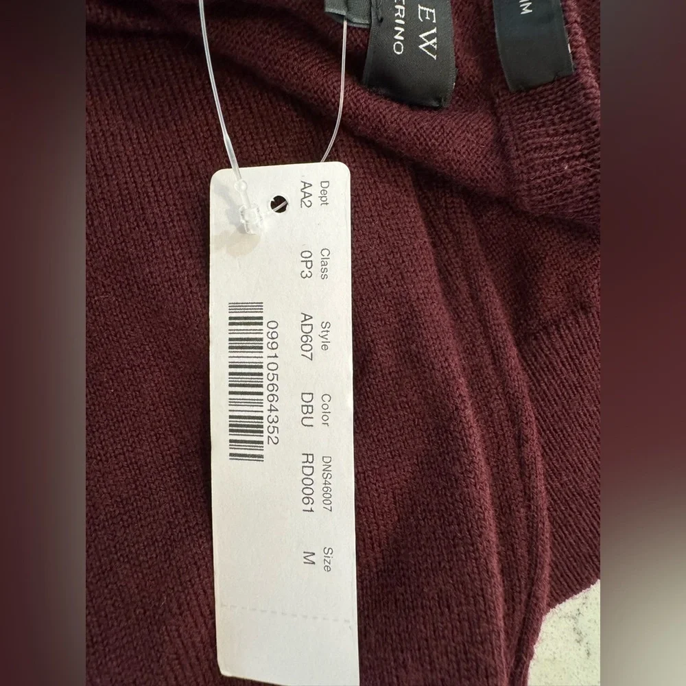 J CREW Slim washable merino wool crewneck sweater Item AD607 Burgundy Size M NEW